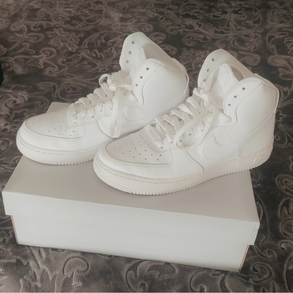 Nike All-White High-Top Sneakers